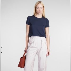 Cadet blue 100% silk Theory blouse size M/US 8, NWOT